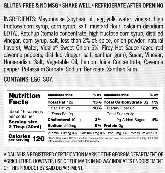 Blossom Sauce - Nutrition Facts and Ingredients
