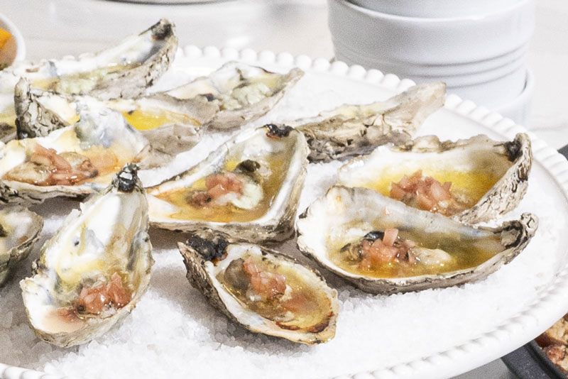 Grilled Oysters with Bland Farms® Premium Sweet Onion Mignonette