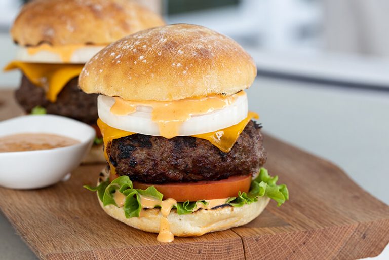 Vidalia® Sweet Onion Beef Burger Bland Farms